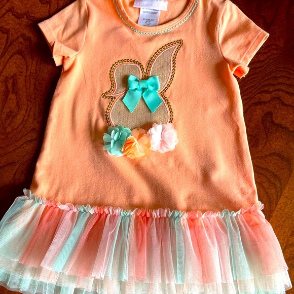 Orange and Pastel Tutu Dress Set, Size 24 Months - Picture 2 of 4